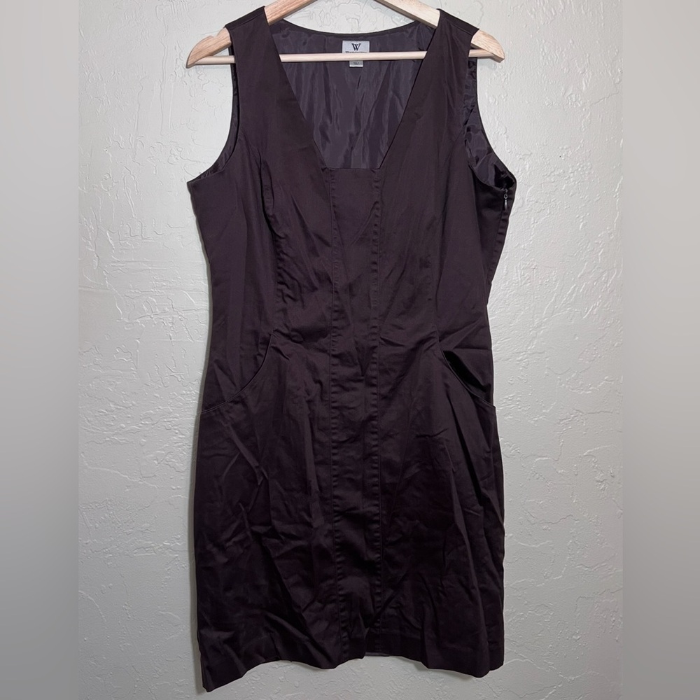 WORTHINGTON BROWN SLEEVELESS SHEATH MINI DRESS SIZE 14